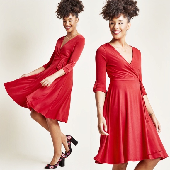 Modcloth Dresses & Skirts - ModCloth | Say Yes to Timeless Wrap Dress Cherry